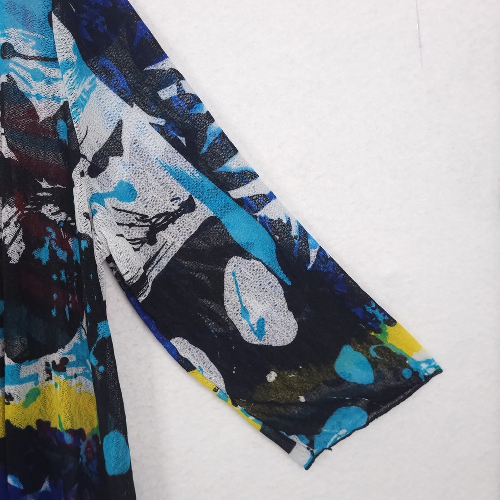 Step In Style Lightweight Cardigan XL Abstract Artsy Grunge Sheer Maximalist - Picture 10 of 16
